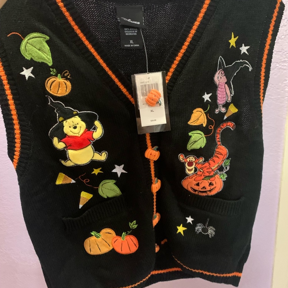 Disney Halloween Vest with Pooh and Tigger - Black and Orange